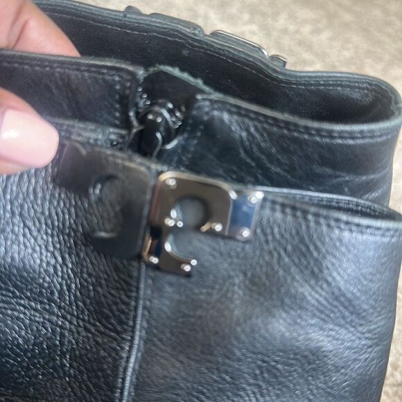 Tory Burch Leather Lowell Wedge Bootie, Black 10 - Picture 6 of 8